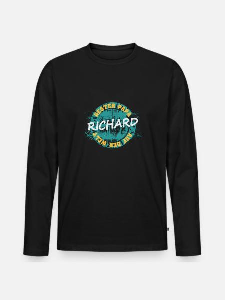Father's Day Richard - Men's Premium Organic Long Sleeve Shirt - black