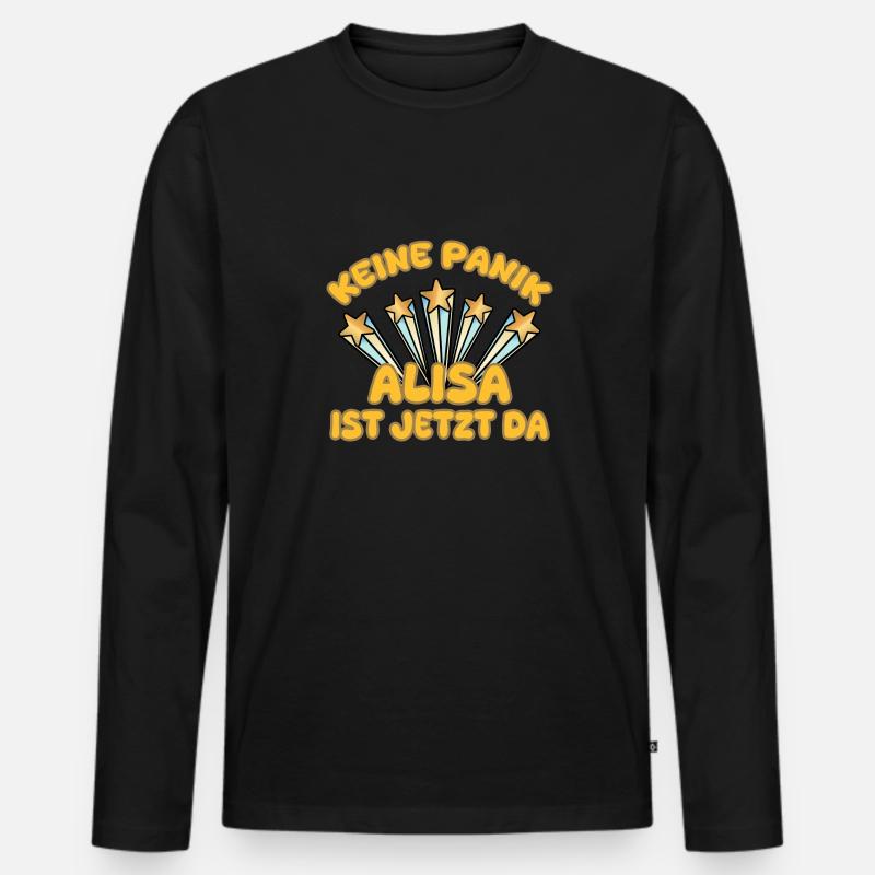 Vorname Alisa - Männer Premium Bio Langarmshirt - Schwarz