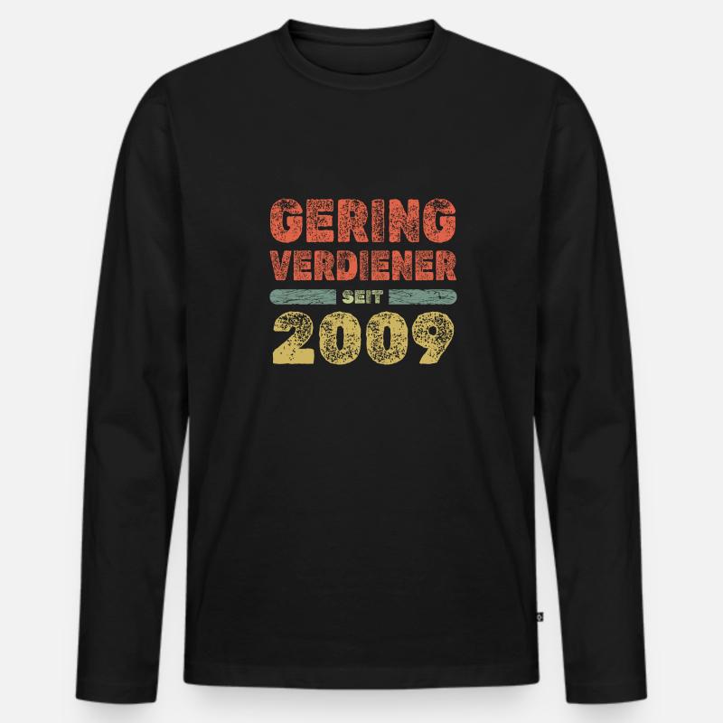 2009 - Männer Premium Bio Langarmshirt - Schwarz