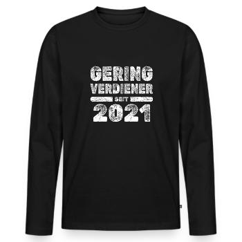 Award 2021 - Men's Premium Organic Long Sleeve Shirt - black - Front - Nico (187cm)