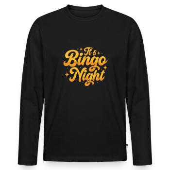 Bingo-Spieler, frag mich nach Bingo Lucky Bingo Design - Männer Premium Bio Langarmshirt - Schwarz - Vorne - Nico (187cm)