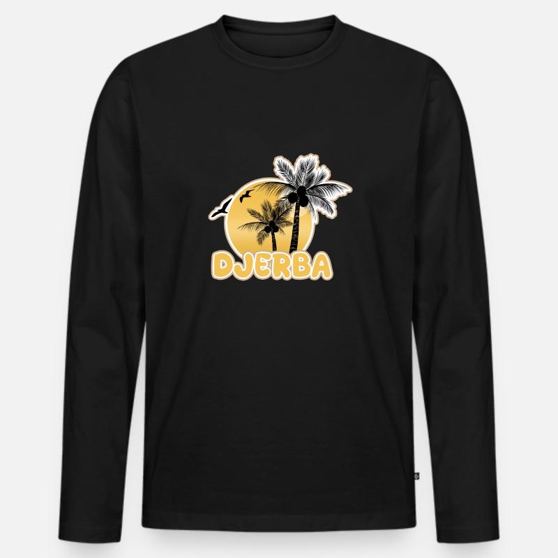 Urlaub Djerba - Männer Premium Bio Langarmshirt - Schwarz