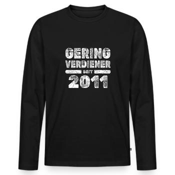 Award 2011 - Men's Premium Organic Long Sleeve Shirt - black - Front - Nico (187cm)