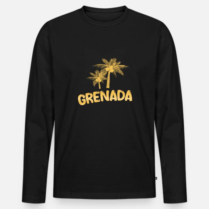 Grenada als Grenada - Männer Premium Bio Langarmshirt - Schwarz
