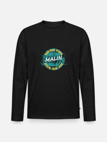 Father's Day Malin - Men's Premium Organic Long Sleeve Shirt - black