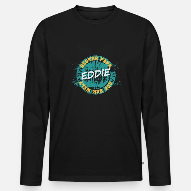 Eddie - Männer Premium Bio Langarmshirt - Schwarz