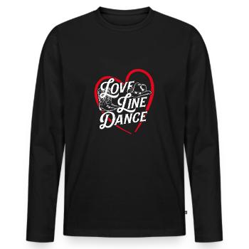 Love Line Dance J’adore la danse en ligne - T-shirt manches longues Premium bio Homme - noir - Devant - Nico (187cm)