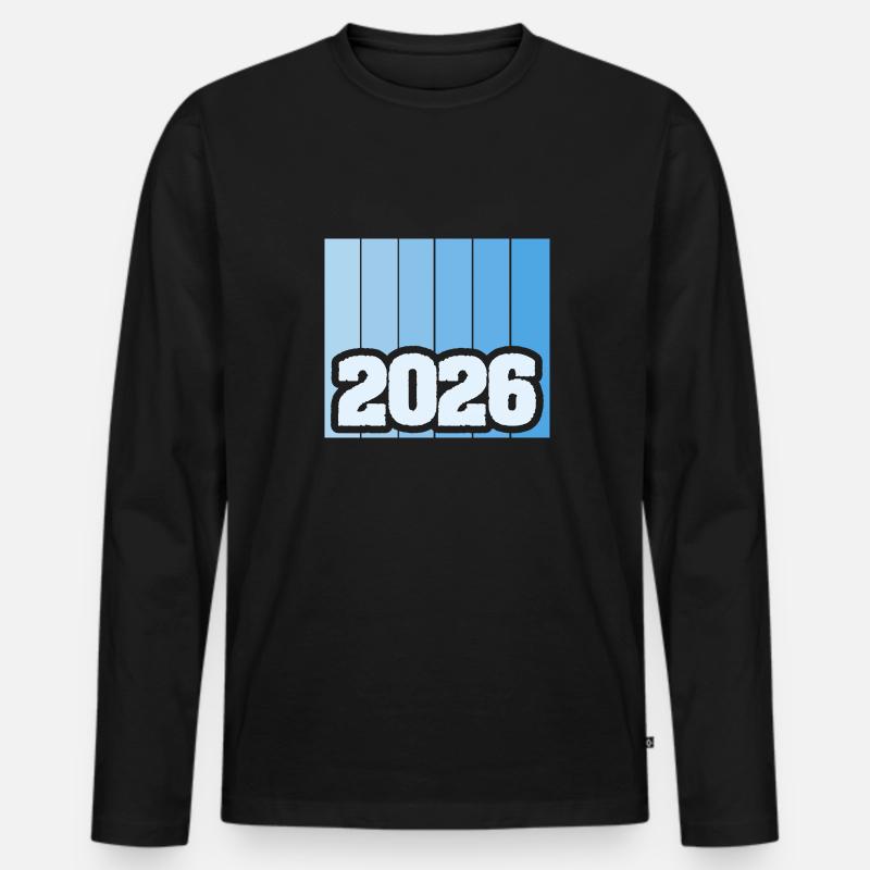 2026 - Männer Premium Bio Langarmshirt - Schwarz