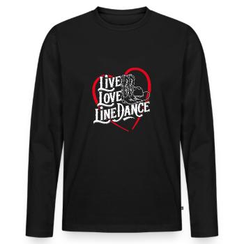 Life Love Line Dance Dancing Dance Sport - Men's Premium Organic Long Sleeve Shirt - black - Front - Nico (187cm)