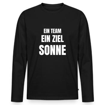 Ein Team, ein Ziel, Sonne! - Männer Premium Bio Langarmshirt - Schwarz - Vorne - Nico (187cm)