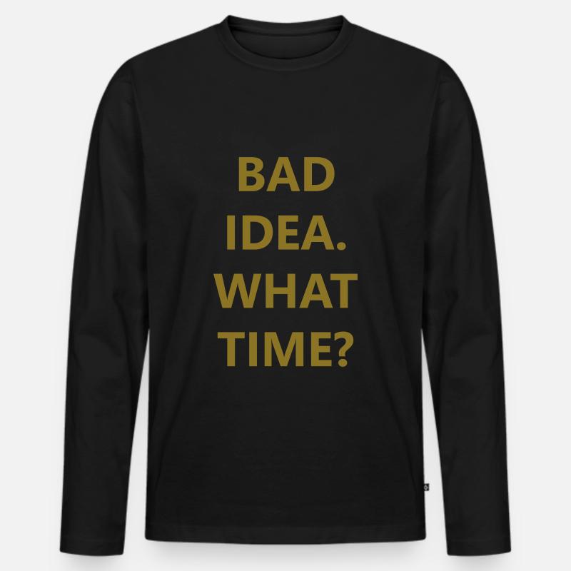 bad idea - Männer Premium Bio Langarmshirt - Schwarz