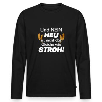 lustiger Landwirt Spruch für Bauern - Männer Premium Bio Langarmshirt - Schwarz - Vorne - Nico (187cm)