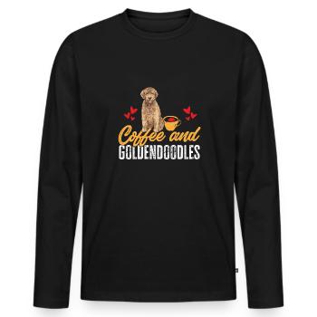 Goldendoodle Doodle Dog - Men's Premium Organic Long Sleeve Shirt - black - Front - Nico (187cm)