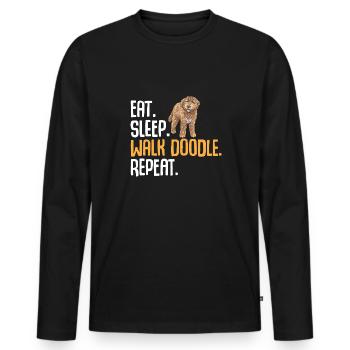 Goldendoodle Doodle Dog - Men's Premium Organic Long Sleeve Shirt - black - Front - Nico (187cm)