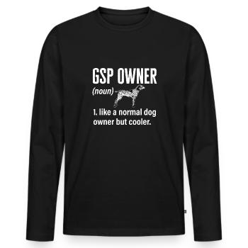 Chien GSP allemand à poil court - T-shirt manches longues Premium bio Homme - noir - Devant - Nico (187cm)