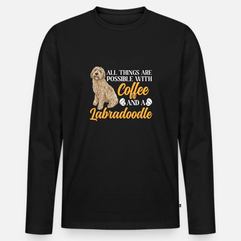 Labradoodle Hund - Männer Premium Bio Langarmshirt - Schwarz