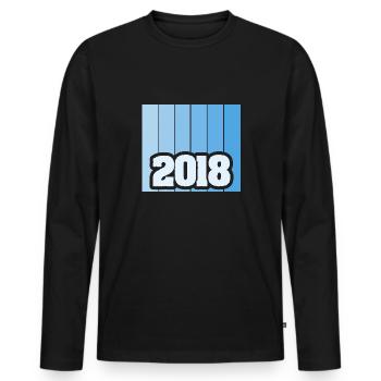 2018 - Men's Premium Organic Long Sleeve Shirt - black - Front - Nico (187cm)