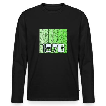 Vert 1976 - T-shirt manches longues Premium bio Homme - noir - Devant - Nico (187cm)