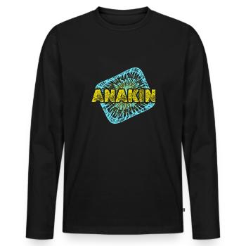 Warp Enterprise Stardust Anakin - Men's Premium Organic Long Sleeve Shirt - black - Front - Nico (187cm)