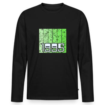Vert 1995 - T-shirt manches longues Premium bio Homme - noir - Devant - Nico (187cm)
