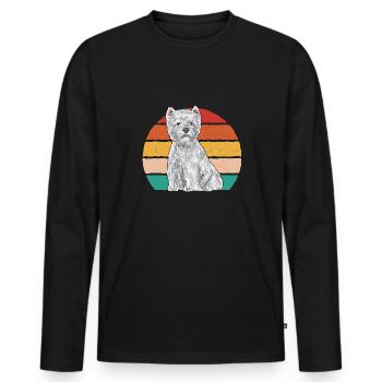 West Highland White Terrier Westie - T-shirt manches longues Premium bio Homme - noir - Devant - Nico (187cm)