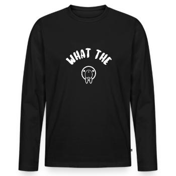 What the seal - Men's Premium Organic Long Sleeve Shirt - black - Front - Nico (187cm)