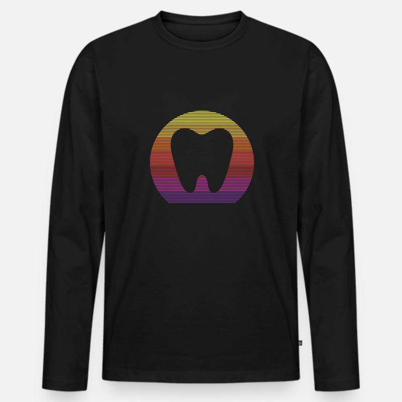 retro style colourful composition design - Men's Premium Organic Long Sleeve Shirt - black