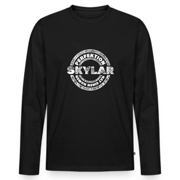 Perfekt Skylar - Männer Premium Bio Langarmshirt - Schwarz - Vorne - Nico (187cm)