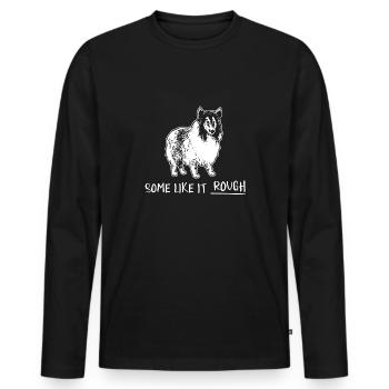 Collie à poil long Collie rugueux Chien - T-shirt manches longues Premium bio Homme - noir - Devant - Nico (187cm)