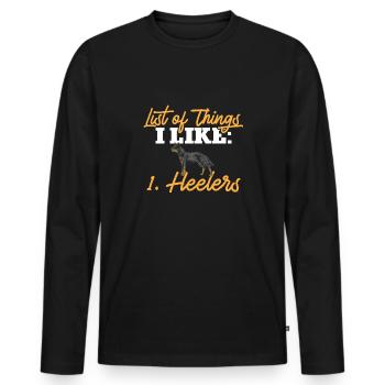Australian Cattle Dog Red Blue Heeler - Men's Premium Organic Long Sleeve Shirt - black - Front - Nico (187cm)