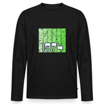 Vert 1974 - T-shirt manches longues Premium bio Homme - noir - Devant - Nico (187cm)