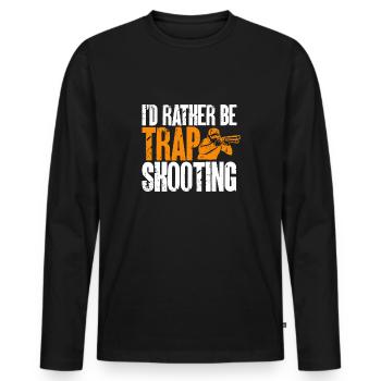 Tir au piège Tir au pigeon en argile Skeet - T-shirt manches longues Premium bio Homme - noir - Devant - Nico (187cm)