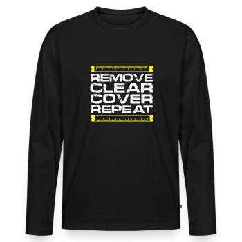 Supprimer la répétition du couvercle transparent - T-shirt manches longues Premium bio Homme - noir - Devant - Nico (187cm)