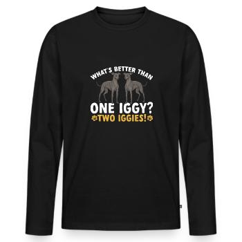 Italian Greyhound Greyhound Dogs - Men's Premium Organic Long Sleeve Shirt - black - Front - Nico (187cm)