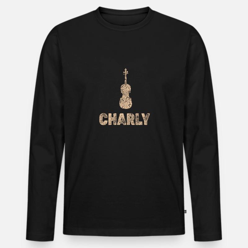 Cello Charly - Männer Premium Bio Langarmshirt - Schwarz