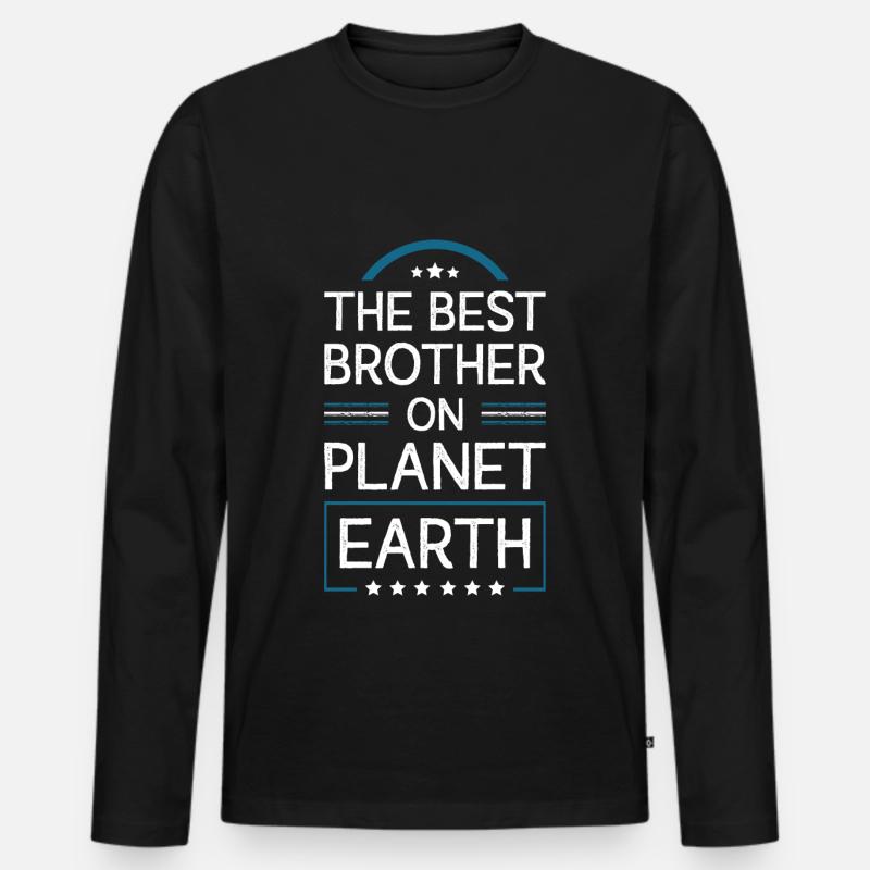 Bester Bruder Spruch - Männer Premium Bio Langarmshirt - Schwarz
