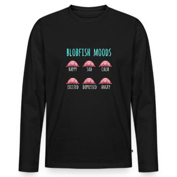Blob fish - Men's Premium Organic Long Sleeve Shirt - black - Front - Nico (187cm)