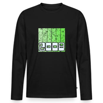 2008 - Männer Premium Bio Langarmshirt - Schwarz - Vorne - Nico (187cm)