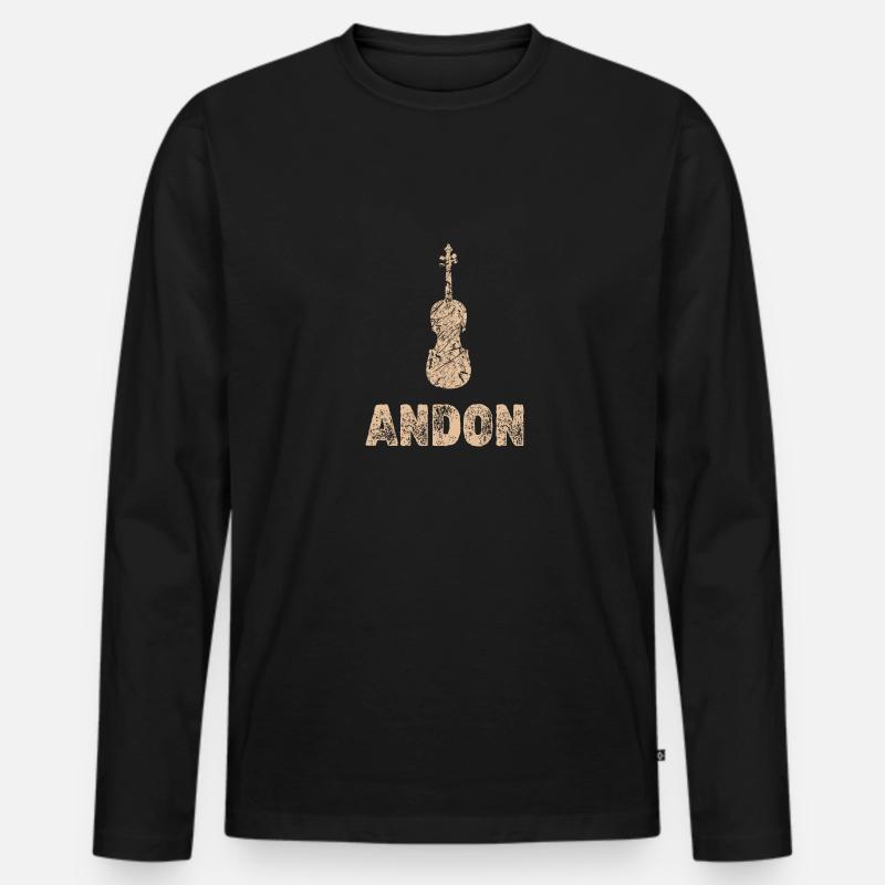 Bratsche Andon - Männer Premium Bio Langarmshirt - Schwarz