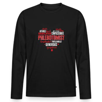Phlebotomy Blood Draw Blood Nurse - Men's Premium Organic Long Sleeve Shirt - black - Front - Nico (187cm)