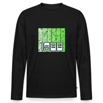 Vert 1988 - T-shirt manches longues Premium bio Homme - noir - Devant - Nico (187cm)