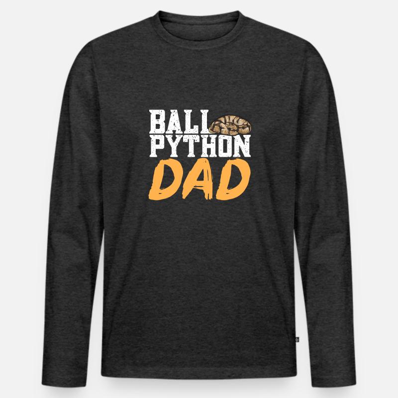 Ball Python Snake King Python T-shirt manches longues Premium bio Homme