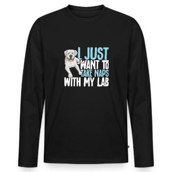 Labrador Retriever blanc Labrador Labrador blanc - T-shirt manches longues Premium bio Homme - noir - Devant - Nico (187cm)