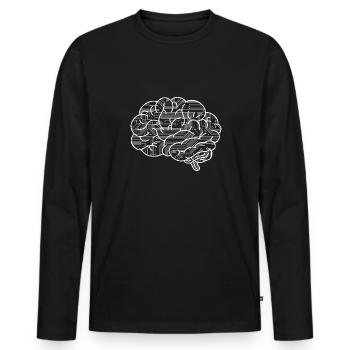 Programmer Brain funny coding for woman men - Männer Premium Bio Langarmshirt - Schwarz - Vorne - Nico (187cm)