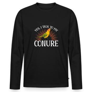 Molinasittich Perroquet Oiseau Perruche du Soleil - T-shirt manches longues Premium bio Homme - noir - Devant - Nico (187cm)