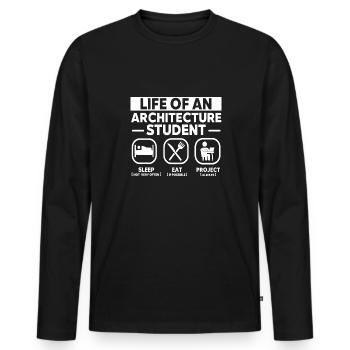 Architect Art Architecture Designer - Men's Premium Organic Long Sleeve Shirt - black - Front - Nico (187cm)