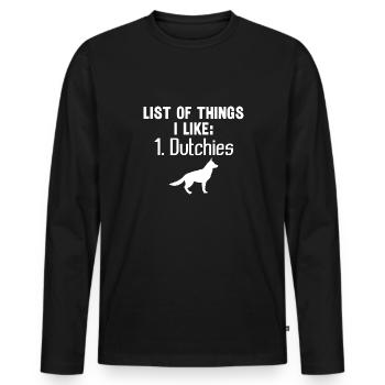 Holländischer Schäferhund Dutch Shepherd - Männer Premium Bio Langarmshirt - Schwarz - Vorne - Nico (187cm)