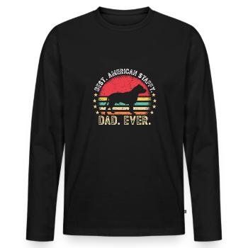 American Staffordshire Bull Terrier Staffy Hund - Männer Premium Bio Langarmshirt - Schwarz - Vorne - Nico (187cm)