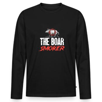 Chasse au sanglier chasseur sanglier - T-shirt manches longues Premium bio Homme - noir - Devant - Nico (187cm)