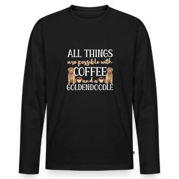 Goldendoodle Doodle Hund - Männer Premium Bio Langarmshirt - Schwarz - Vorne - Nico (187cm)